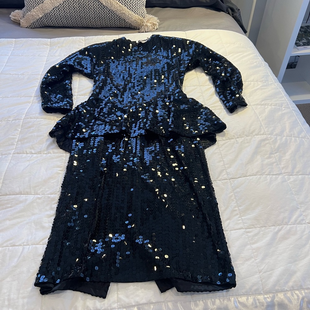 Oleg Cassini Black Sequin dress